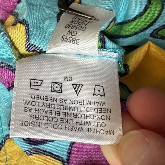 Hanna Andersson Dress Kids 6/7 Blue Purple Green Ribbon Trim Flowers - Picture 8 of 11